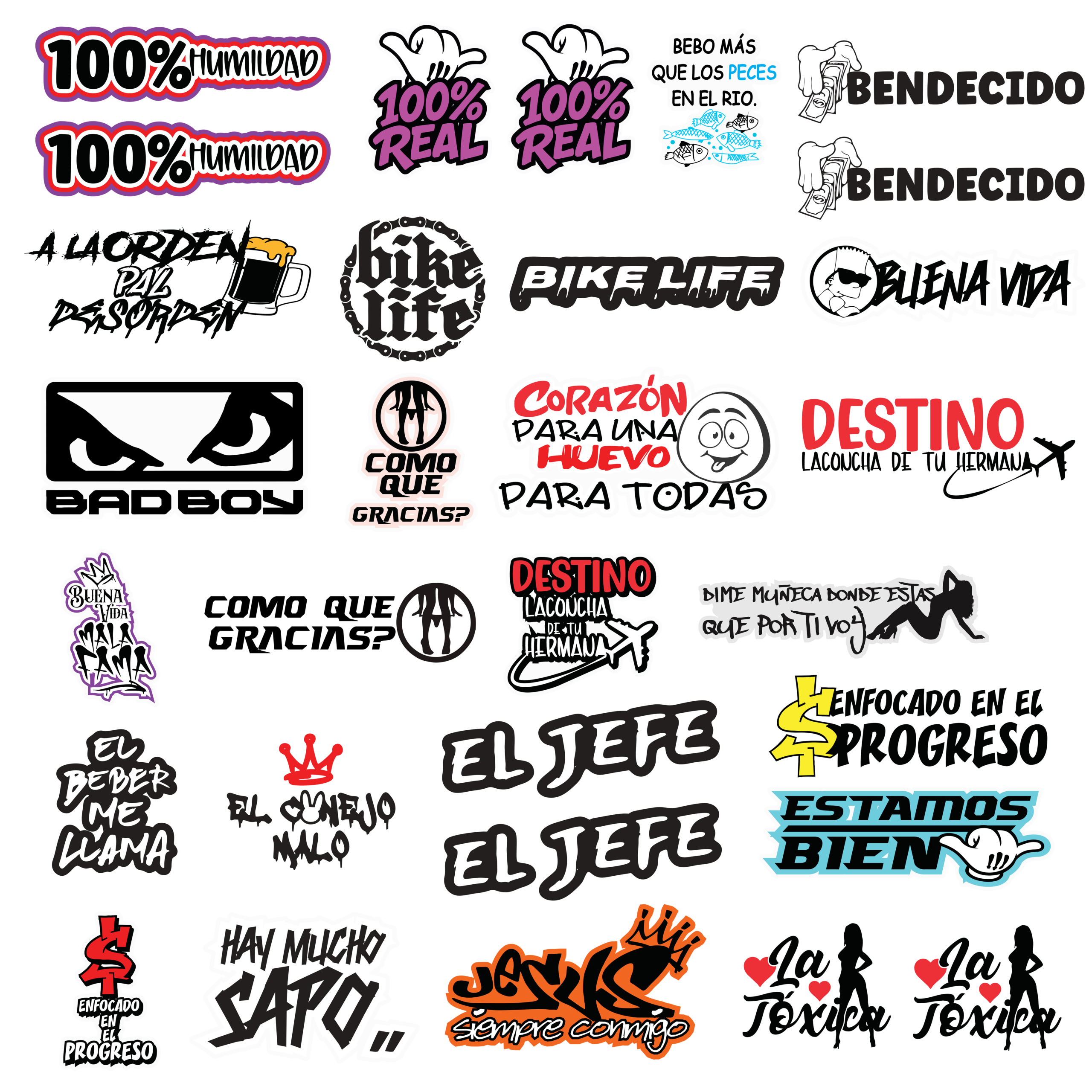 CARTON DE 30 STICKER DE 6 A 12 CM TORNASOL