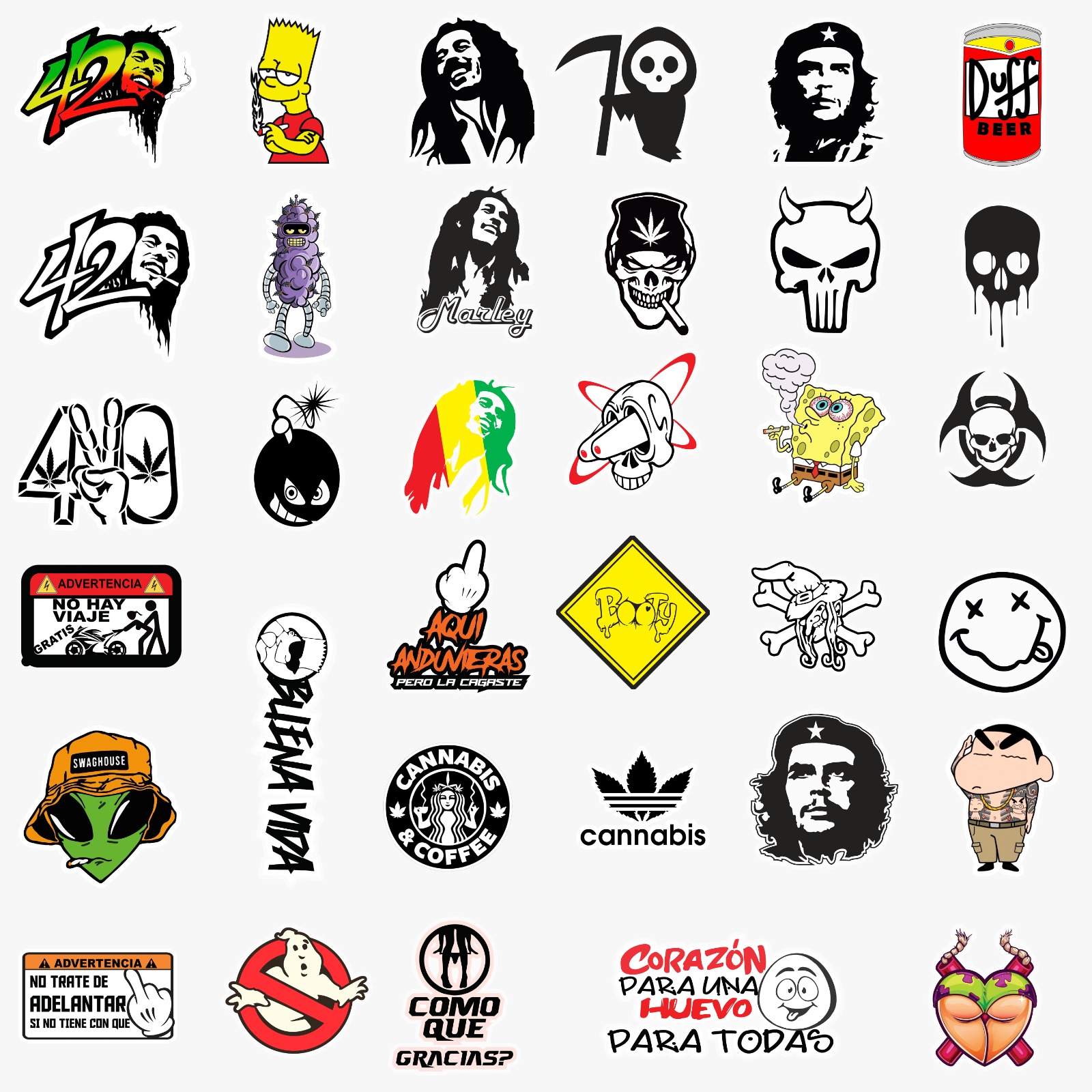 CARTON DE 34 STICKER DE 6 A 12 CM TORNASOL