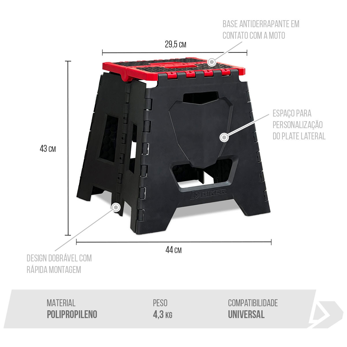 (00.77.01.03) BANCO PARA MOTO NEGRO BIKER